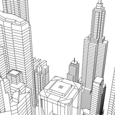 Mimari sanat konseptinde soyut çizgiler, minimum geometrik şekiller.