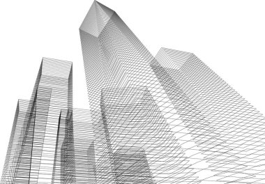 Mimari sanat konseptinde soyut çizgiler, minimum geometrik şekiller. 