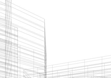 Mimari sanat konseptinde soyut çizgiler, minimum geometrik şekiller. 