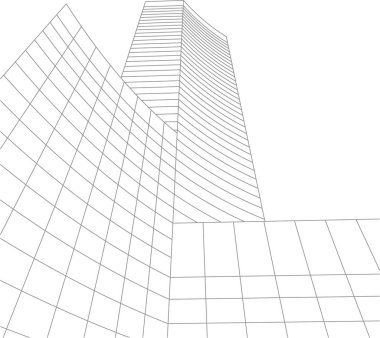 Mimari sanat konseptinde soyut çizgiler, minimum geometrik şekiller. 