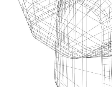 Mimari sanat konseptinde soyut çizgiler, minimum geometrik şekiller.