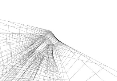Mimari sanat konseptinde soyut çizgiler, minimum geometrik şekiller.