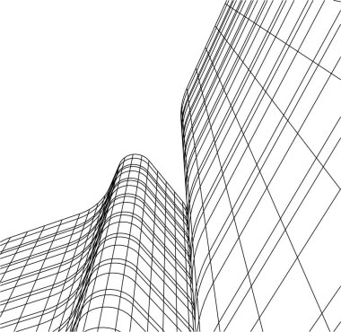 Mimari sanat konseptinde soyut çizgiler, minimum geometrik şekiller. 