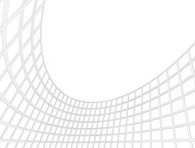 Mimari sanat konseptinde soyut çizgiler, minimum geometrik şekiller. 