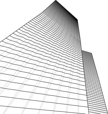 Mimari sanat konseptinde soyut çizgiler, minimum geometrik şekiller. 