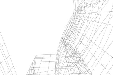 Mimari sanat konseptinde soyut çizgiler, minimum geometrik şekiller. 