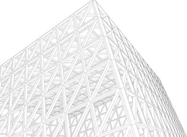 Mimari sanat konseptinde soyut çizgiler, minimum geometrik şekiller.