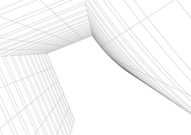 Mimari sanat konseptinde soyut çizgiler, minimum geometrik şekiller. 