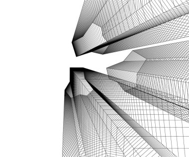 Mimari sanat konseptinde soyut çizgiler, minimum geometrik şekiller.