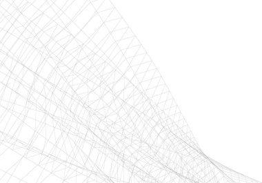 Mimari sanat konseptinde soyut çizgiler, minimum geometrik şekiller. 