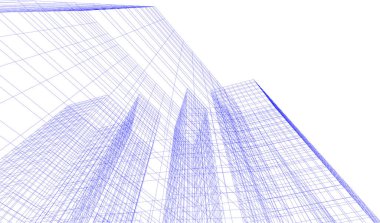 Mimari sanat konseptinde soyut çizgiler, minimum geometrik şekiller.