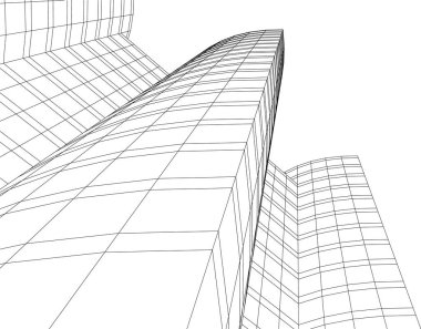 Mimari sanat konseptinde soyut çizgiler, minimum geometrik şekiller.