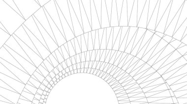 Mimari sanat konseptinde soyut çizgiler, minimum geometrik şekiller. 