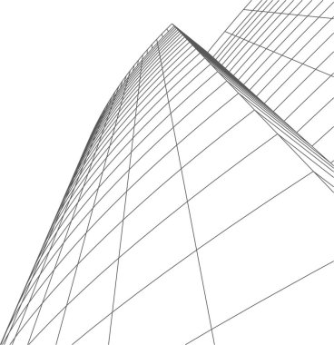 Mimari sanat konseptinde soyut çizgiler, minimum geometrik şekiller. 