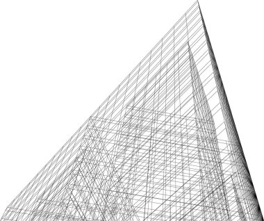 Mimari sanat konseptinde soyut çizgiler, minimum geometrik şekiller. 