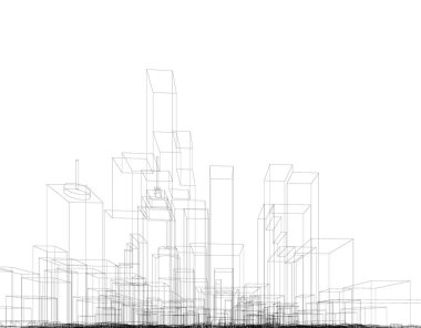 Mimari sanat konseptinde soyut çizgiler, minimum geometrik şekiller.