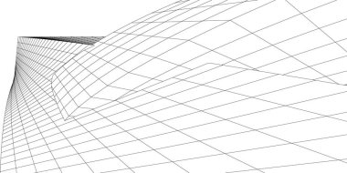 Mimari sanat konseptinde soyut çizgiler, minimum geometrik şekiller.