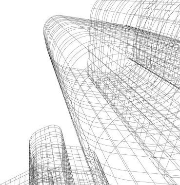 Mimari sanat konseptinde soyut çizgiler, minimum geometrik şekiller. 