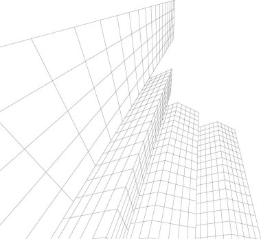 Mimari sanat konseptinde soyut çizgiler, minimum geometrik şekiller. 