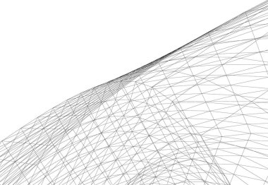 Mimari sanat konseptinde soyut çizgiler, minimum geometrik şekiller. 