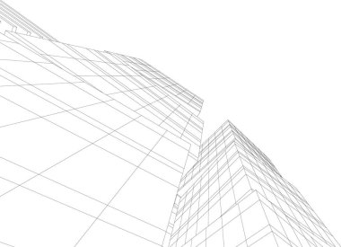 Mimari sanat konseptinde soyut çizgiler, minimum geometrik şekiller. 