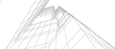 Mimari sanat konseptinde soyut çizgiler, minimum geometrik şekiller.