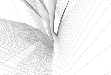 Mimari sanat konseptinde soyut çizgiler, minimum geometrik şekiller.