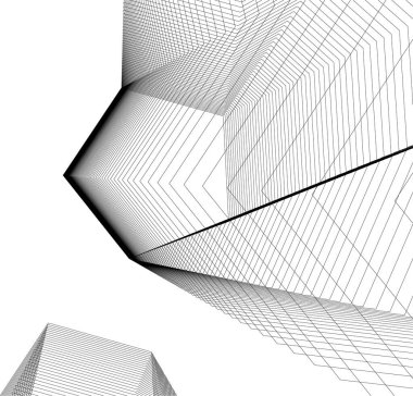 Mimari sanat konseptinde soyut çizgiler, minimum geometrik şekiller. 