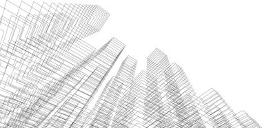 Mimari sanat konseptinde soyut çizgiler, minimum geometrik şekiller. 