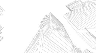 Mimari sanat konseptinde soyut çizgiler, minimum geometrik şekiller. 