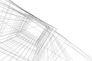 Mimari sanat konseptinde soyut çizgiler, minimum geometrik şekiller. 