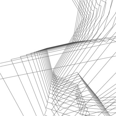 Mimari sanat konseptinde soyut çizgiler, minimum geometrik şekiller. 