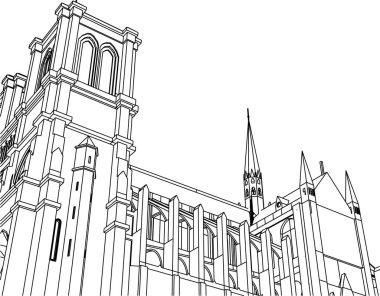 Mimari sanat konseptinde soyut çizgiler, minimum geometrik şekiller. 