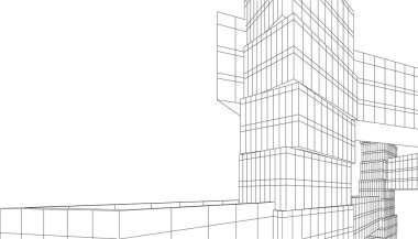 Mimari sanat konseptinde soyut çizgiler, minimum geometrik şekiller. 