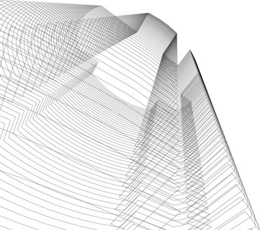 Mimari sanat konseptinde soyut çizgiler, minimum geometrik şekiller. 