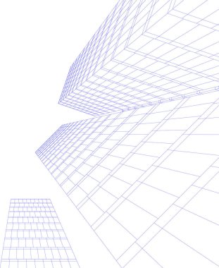 Mimari sanat konseptinde soyut çizgiler, minimum geometrik şekiller.