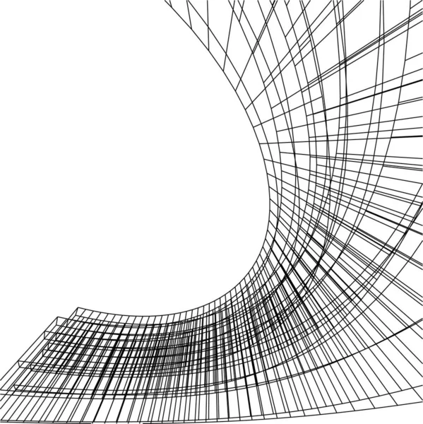 Abstracte Tekenlijnen Architectonisch Kunstconcept Minimale Geometrische Vormen — Stockvector