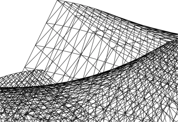 Abstrakcyjne Linie Rysunku Koncepcji Sztuki Architektonicznej Minimalne Kształty Geometryczne — Wektor stockowy