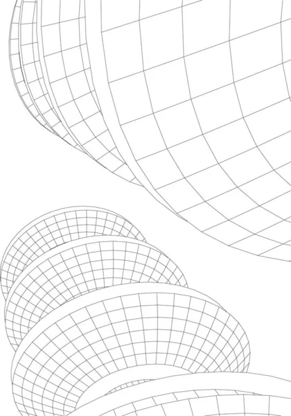 Abstrakte Zeichnungslinien Architektonischen Kunstkonzept Minimale Geometrische Formen — Stockvektor