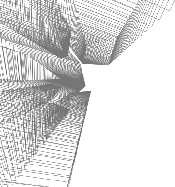 Mimari Sanat Konseptinde Soyut Çizgiler Minimum Geometrik Şekiller — Stok Vektör