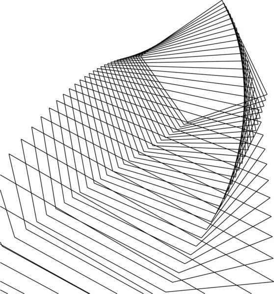 Líneas Abstractas Dibujo Concepto Arte Arquitectónico Formas Geométricas Mínimas — Archivo Imágenes Vectoriales