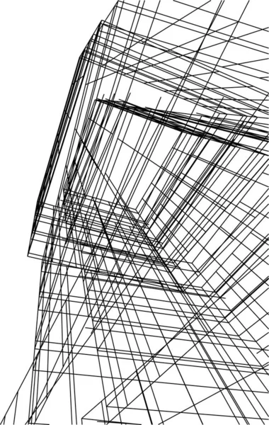 Абстрактные Чертежи Архитектурном Искусстве Минимальные Геометрические Формы — стоковый вектор