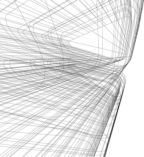 Abstrakcyjne Linie Rysunku Koncepcji Sztuki Architektonicznej Minimalne Kształty Geometryczne — Wektor stockowy