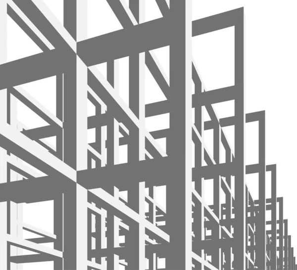 Abstrakte Zeichnungslinien Architektonischen Kunstkonzept Minimale Geometrische Formen — Stockvektor