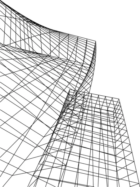 Abstrakcyjne Linie Rysunku Koncepcji Sztuki Architektonicznej Minimalne Kształty Geometryczne — Wektor stockowy