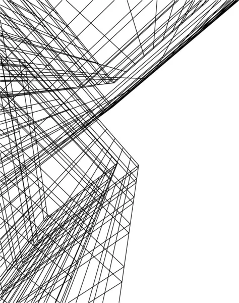 Lignes Dessin Abstraites Dans Concept Art Architectural Formes Géométriques Minimales — Image vectorielle