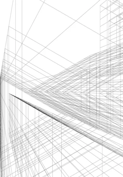 Abstracte Tekenlijnen Architectonisch Kunstconcept Minimale Geometrische Vormen — Stockvector