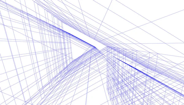 Líneas Abstractas Dibujo Concepto Arte Arquitectónico Formas Geométricas Mínimas — Vector de stock