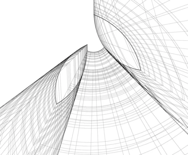 Líneas Abstractas Dibujo Concepto Arte Arquitectónico Formas Geométricas Mínimas — Archivo Imágenes Vectoriales