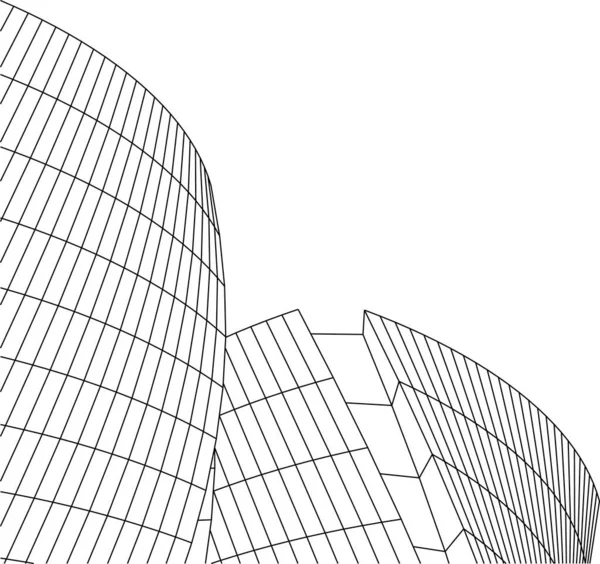 Abstrakcyjne Linie Rysunku Koncepcji Sztuki Architektonicznej Minimalne Kształty Geometryczne — Wektor stockowy